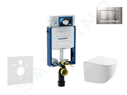 Geberit Kombifix - Set předstěnové instalace, klozetu Gaia a sedátka softclose, tlačítko Sigma30, chrom mat/chrom SANI15CA1120