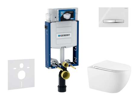 Geberit Kombifix - Set předstěnové instalace, klozetu Gaia a sedátka softclose, tlačítko Sigma50, chrom/alpská bílá SANI15CA3126