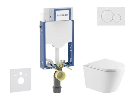 Geberit Kombifix - Set předstěnové instalace, klozetu Nefia a sedátka softclose, tlačítko Sigma01, alpská bílá SANI15CA3146