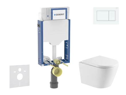 Geberit Kombifix - Set předstěnové instalace, klozetu Nefia a sedátka softclose, tlačítko Sigma20, bílá/bílá mat SANI15CA3151