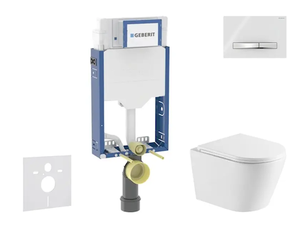 Geberit Kombifix - Set předstěnové instalace, klozetu Nefia a sedátka softclose, tlačítko Sigma50, chrom/alpská bílá SANI15CA315