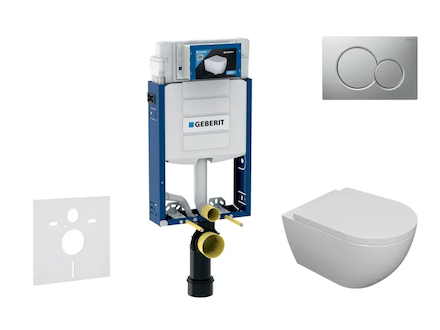 Geberit Kombifix - Set předstěnové instalace, klozetu Oudee a sedátka softclose, tlačítko Sigma01, lakovaný matný chrom SANI15CA