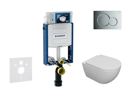 Geberit Kombifix - Set předstěnové instalace, klozetu Oudee a sedátka softclose, tlačítko Sigma01, lesklý chrom SANI15CA1100