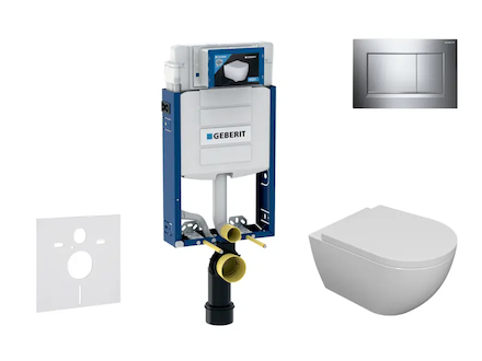 Geberit Kombifix - Set předstěnové instalace, klozetu Oudee a sedátka softclose, tlačítko Sigma20, chrom SANI15CA1101