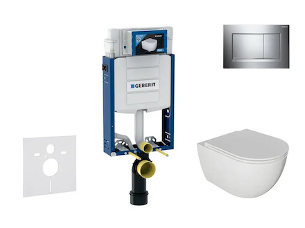 Geberit Kombifix - Set předstěnové instalace, klozetu Oudee a sedátka softclose, tlačítko Sigma20, chrom SANI15CA1115