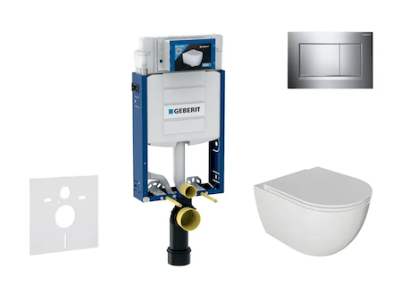 Geberit Kombifix - Set předstěnové instalace, klozetu Oudee a sedátka softclose, tlačítko Sigma20, chrom SANI15CA1115