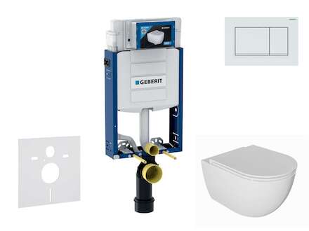 Geberit Kombifix - Set předstěnové instalace, klozetu Oudee a sedátka softclose, tlačítko Sigma30, bílá/bílá mat SANI15CA3124