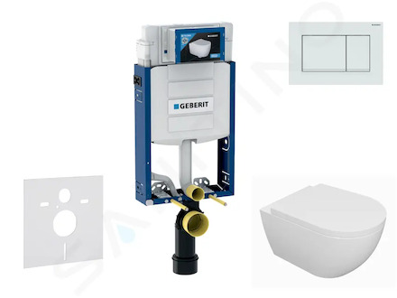Geberit Kombifix - Set předstěnové instalace, klozetu Oudee a sedátka softclose, tlačítko Sigma30, bílá/bílá mat SANI15CA3121
