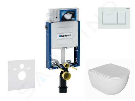 Geberit Kombifix - Set předstěnové instalace, klozetu Oudee a sedátka softclose, tlačítko Sigma30, bílá/bílá mat SANI15CA3124