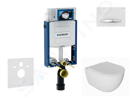 Geberit Kombifix - Set předstěnové instalace, klozetu Oudee a sedátka softclose, tlačítko Sigma50, chrom/alpská bílá SANI15CA312