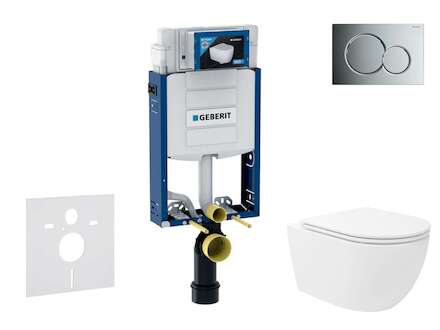 Geberit Kombifix - Set předstěnové instalace, klozetu Oudee Vortex a sedátka softclose, tlačítko Sigma01, lesklý chrom SANI15CA1