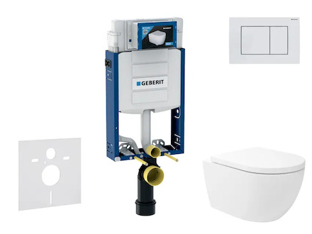 Geberit Kombifix - Set předstěnové instalace, klozetu Oudee Vortex a sedátka softclose, tlačítko Sigma20, bílá/bílá mat SANI15CA