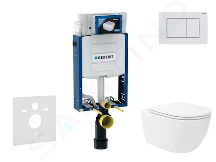 Geberit Kombifix - Set předstěnové instalace, klozetu Oudee Vortex a sedátka softclose, tlačítko Sigma30, bílá/bílá mat SANI15CA
