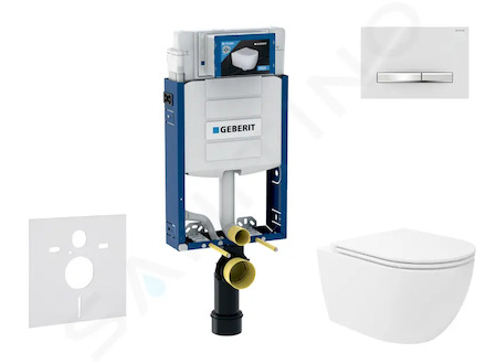 Geberit Kombifix - Set předstěnové instalace, klozetu Oudee Vortex a sedátka softclose, tlačítko Sigma50, chrom/alpská bílá SANI