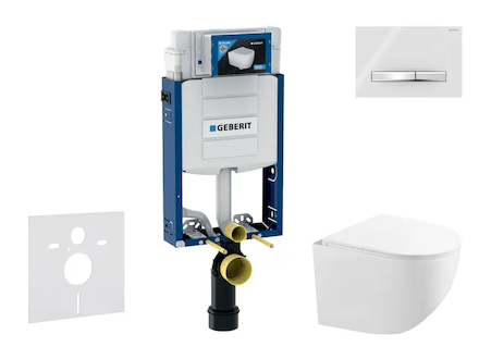Geberit Kombifix - Set předstěnové instalace, kompaktního klozetu Gaia a sedátka softclose, tlačítko Sigma50, chrom/alpská bílá 