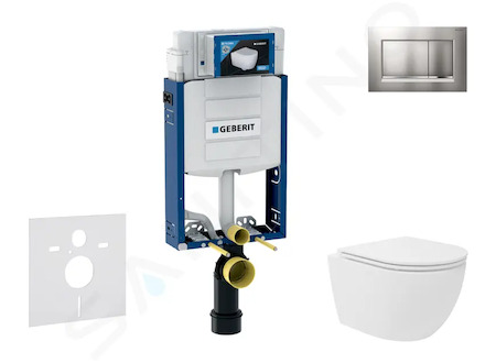 Geberit Kombifix - Set předstěnové instalace, kompaktního klozetu Oudee Vortex a sedátka softclose, tlačítko Sigma30, lakovaný c
