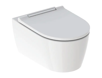 Geberit ONE - Závěsné WC se sedátkem softclose, TurboFlush, KeraTect, bílá/chrom 500.202.01.1