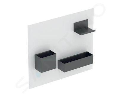 Geberit Příslušenství - Magnetická tabule s přihrádkami, 45x39 cm, matná bílá/matná láva 500.649.01.2