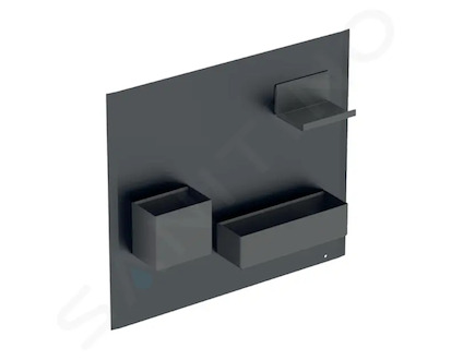 Geberit Příslušenství - Magnetická tabule s přihrádkami, 45x39 cm, matná černá/matná láva 500.649.16.1