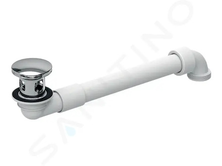 Geberit Příslušenství - Úsporný sifon pro umyvadla s přepadem, ClickClack, chrom 152.071.21.1