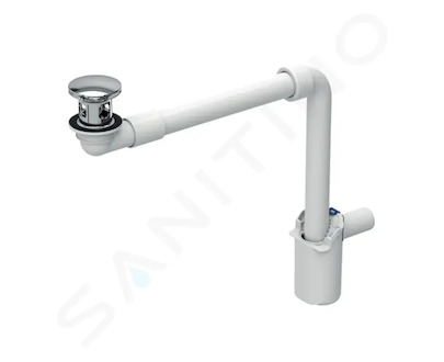 Geberit Příslušenství - Úsporný sifon pro umyvadla s přepadem, ClickClack, chrom 152.075.21.1