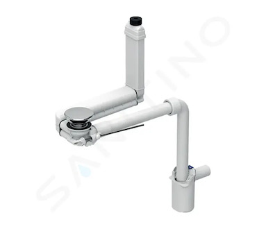 Geberit Příslušenství - Úsporný umyvadlový sifon Clou, pro ovládání táhlem, chrom 152.059.21.1