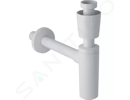 Geberit Příslušenství - Zápachová uzávěrka s dělící stěnou pro umyvadlo, vývod vodorovný, d 40 mm, G 1 1/4, alpská bílá 151.035.