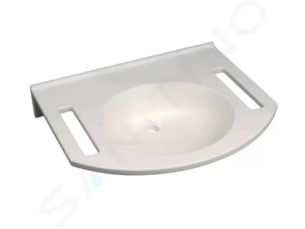 Geberit Publica - Umyvadlo bezbariérové, 60x55x12 cm, bez přepadu, bez otvoru pro baterii, alpská bílá 501.041.00.1
