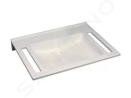 Geberit Publica - Umyvadlo bezbariérové, 70x55x12 cm, bez přepadu, bez otvoru pro baterii, alpská bílá 501.043.11.1