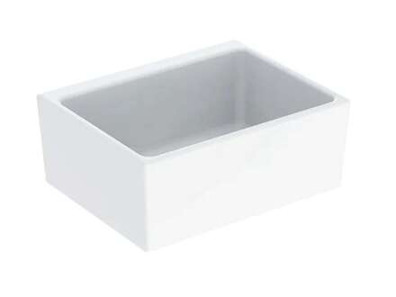 Geberit Publica - Umyvadlo na desku, 70x50 cm, bez přepadu, bez otvoru pro baterii, bílá 360070000