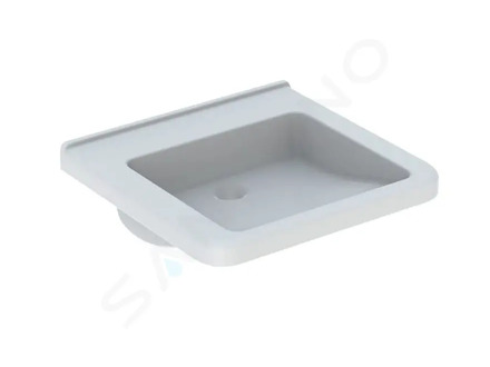 Geberit Selnova Comfort - Umyvadlo bezbariérové, 55x53 cm, bez přepadu, bez otvoru pro baterii, bílá 500.787.01.7
