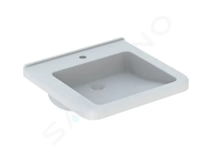 Geberit Selnova Comfort - Umyvadlo bezbariérové, 55x53 cm, bez přepadu, otvor pro baterii, bílá 500.786.00.7