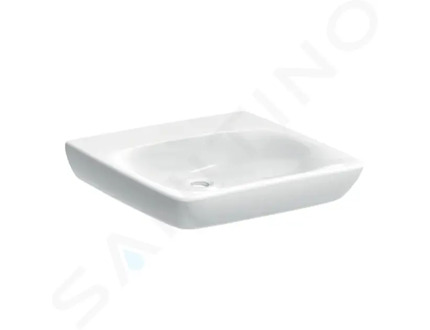 Geberit Selnova Comfort - Umyvadlo bezbariérové 60x55 cm, bez přepadu, bez otvoru pro baterii, bílá 502.771.00.7