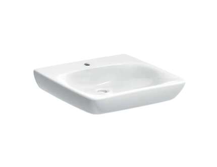 Geberit Selnova Comfort - Umyvadlo bezbariérové 60x55 cm, bez přepadu, otvor pro baterii, bílá 502.770.00.7