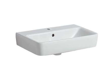 Geberit Selnova Compact - Umyvadlo 55x37 cm, s přepadem, otvor pro baterii, bílá 501.509.00.7