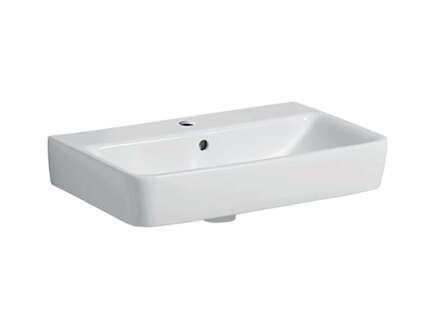 Geberit Selnova Compact - Umyvadlo 60x37 cm, s přepadem, otvor pro baterii, bílá 501.511.00.7