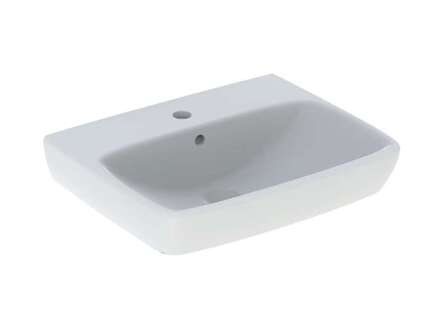 Geberit Selnova Square - Umyvadlo 55x44 cm, s přepadem, otvor pro baterii, bílá 500.290.01.7