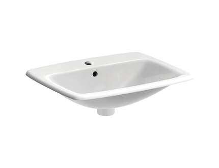Geberit Selnova Square - Umyvadlo 55x45 cm, s 1 otvorem pro baterii, s přepadem, bílá 500.306.01.1