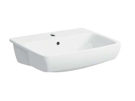 Geberit Selnova Square - Umyvadlo 55x45 cm, s přepadem, otvor pro baterii, bílá 501.467.00.7