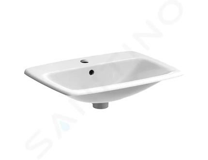 Geberit Selnova Square - Umyvadlo 60x45 cm, s 1 otvorem pro baterii, s přepadem, bílá 500.307.01.1