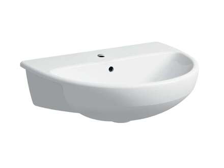 Geberit Selnova - Umyvadlo 55x44 cm, s přepadem, otvor pro baterii, bílá 500.311.01.7