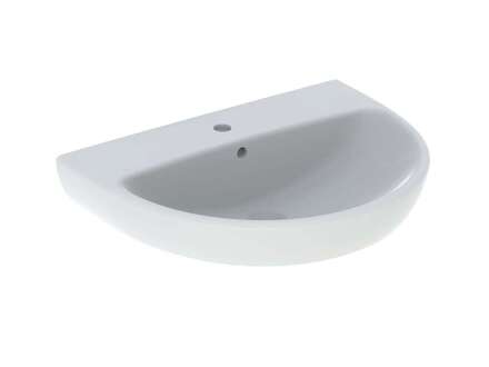 Geberit Selnova - Umyvadlo 65x50 cm, s přepadem, otvor pro baterii, bílá 500.297.01.7