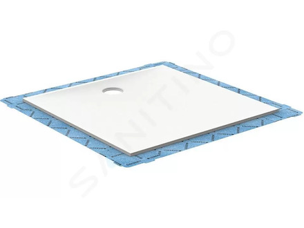 Geberit Setaplano - Plochá sprchová vanička, 100x120 cm, minerální materiál, Antislip, alpská bílá 154.282.11.1