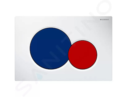 Geberit Sigma01 - Ovládací tlačítko splachování, bílá/modrá/červená 115.770.LB.5