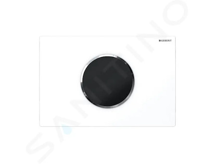 Geberit Sigma10 - Elektronické ovládání splachování, bateriové napájení, bílá/lesklý chrom 115.908.KJ.6