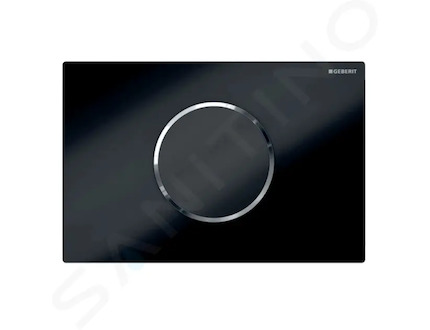 Geberit Sigma10 - Elektronické ovládání splachování, bateriové napájení, černá/lesklý chrom 115.908.KM.6