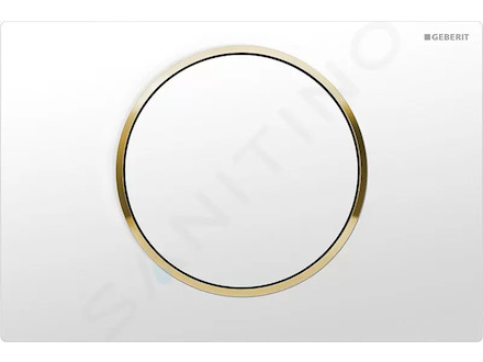 Geberit Sigma10 - Ovládací tlačítko splachování, bílá/pozlacená 115.758.KK.5