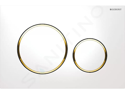 Geberit Sigma20 - Ovládací tlačítko splachování, bílá/pozlacená 115.882.KK.1