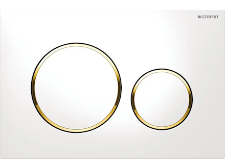 Geberit Sigma20 - Ovládací tlačítko splachování, bílá/pozlacená 115.882.KK.1