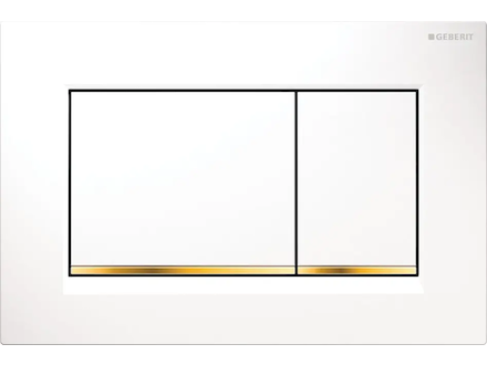 Geberit Sigma20 - Ovládací tlačítko splachování, bílá/pozlacená 115.883.KK.1